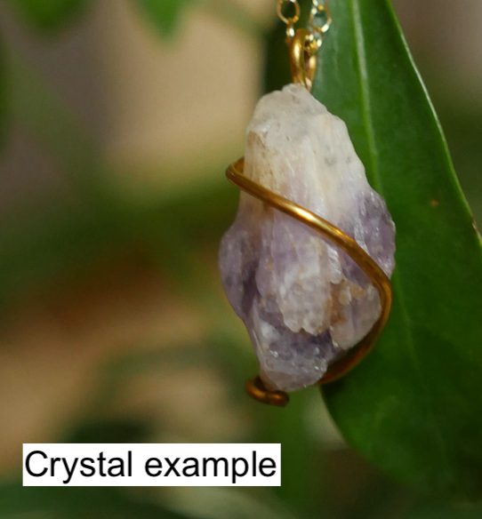 Customizable wrapped amethyst crystal necklace on chain or suede